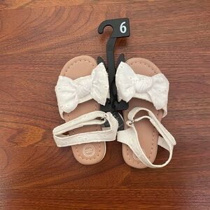 White Baby Sandals with Bow